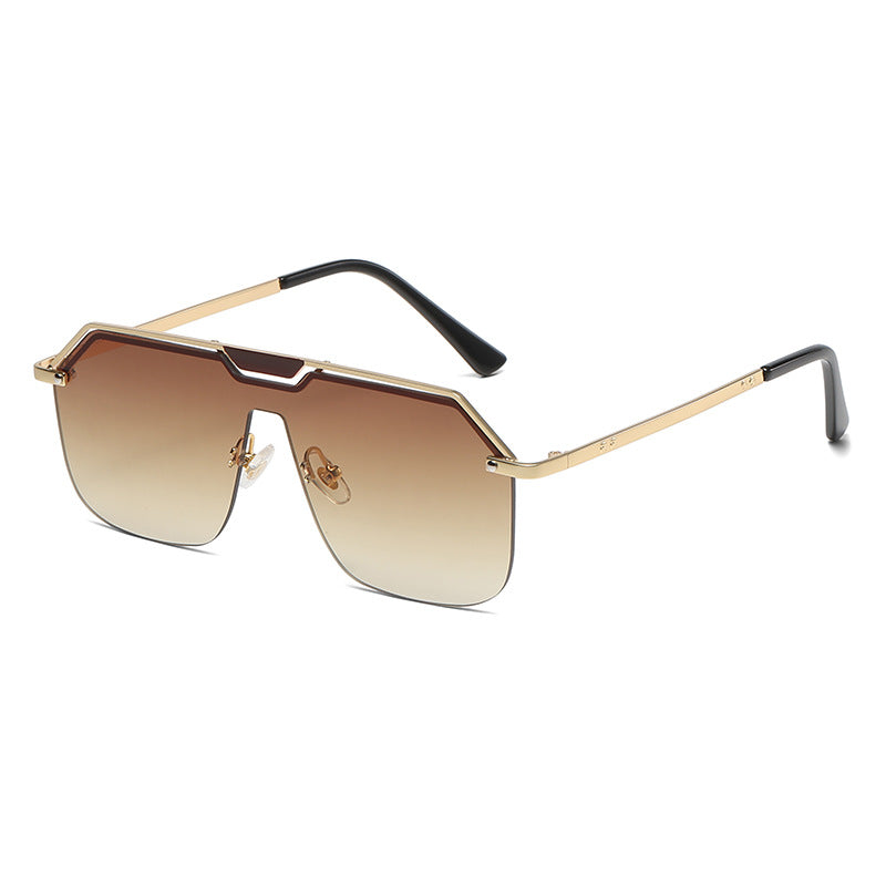 (6 PACK) Wholesale Sunglasses 2023 - BulkSunglassesWholesale.com - Gold Frame Gradient Tea