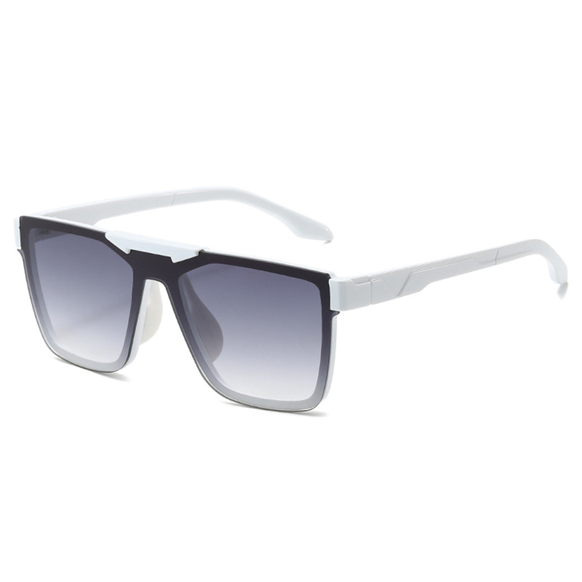 (6 PACK) Wholesale Sunglasses New Arrival Square Trendy Unique Unisex Oversized 2023 - BulkSunglassesWholesale.com - White Frame Gradient Grey