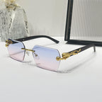(6 PACK) Wholesale Sunglasses New Arrival Vintage Wood Grain Square 2024 - BulkSunglassesWholesale.com - Gold Frame Blue Pink Lens