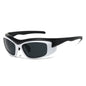 (6 PACK) Wholesale Sunglasses New Arrival Sport Women Outdoor Cycling 2023 - BulkSunglassesWholesale.com - Black Temple White Frame Black Lens