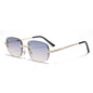 (6 PACK) Wholesale Sunglasses Vintage Small Oval Women Rimless Fashion New Arrival 2023 - BulkSunglassesWholesale.com - Gold Frame Blue Pink Lens