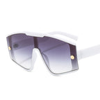 (6) PACK Wholesale Sunglasses 2023 - BulkSunglassesWholesale.com - White Frame Gradient Black Lens