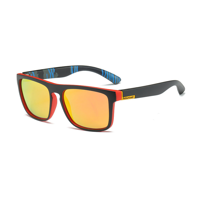 (12 PACK) Wholesale Sunglasses 2023 - BulkSunglassesWholesale.com - Red Black Frame Red Mirrored ( Blue Temple )