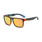(12 PACK) Wholesale Sunglasses 2023 - BulkSunglassesWholesale.com - Red Black Frame Red Mirrored ( Blue Temple )