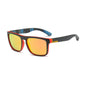 (12 PACK) Wholesale Sunglasses 2023 - BulkSunglassesWholesale.com - Red Black Frame Red Mirrored ( Blue Temple )