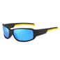 (12 PACK) Wholesale Sports Sunglasses New Arrival Polarized Night Vision Cycling Unisex Outdoor Sport 2024 - BulkSunglassesWholesale.com - Matt Black Blue
