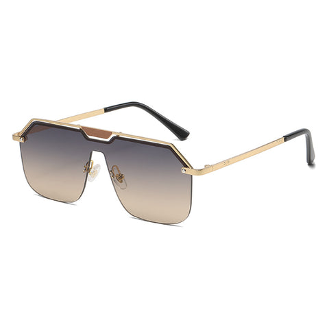 (6 PACK) Wholesale Sunglasses 2023 - BulkSunglassesWholesale.com - Gold Frame Grey Yellow
