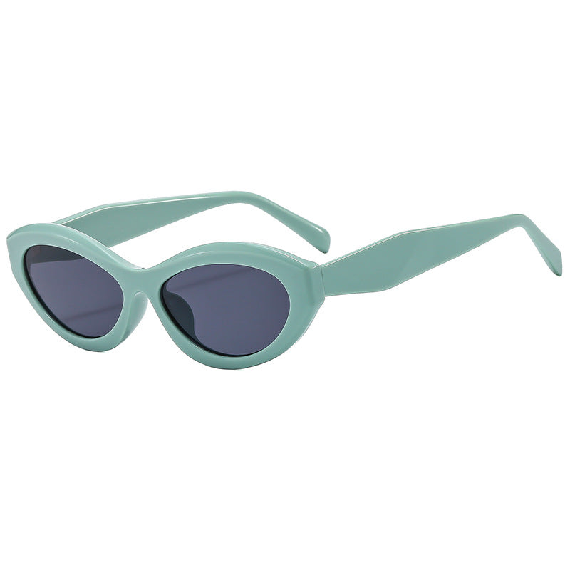 (6 PACK) Wholesale Sunglasses New Arrival Fashion Oval Small Trendy 2023 - BulkSunglassesWholesale.com - Green Frame
