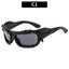 (6 PACK) Wholesale Sunglasses Unique Hip Hop Fashion Trendy 2023 - BulkSunglassesWholesale.com - Black Frame Black Black Lens