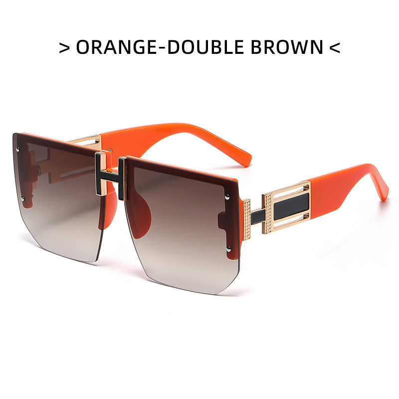 (12 PACK) Wholesale Sunglasses 2023 - BulkSunglassesWholesale.com - Orange Frame Gradient Tea Lens