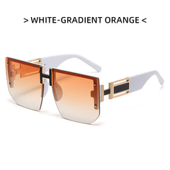(12 PACK) Wholesale Sunglasses 2023 - BulkSunglassesWholesale.com - White Frame Gradient Orange