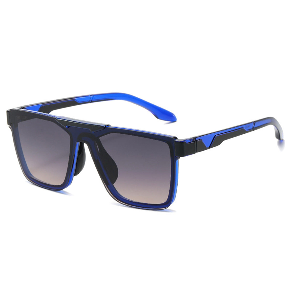 (6 PACK) Wholesale Sunglasses New Arrival Square Trendy Unique Unisex Oversized 2023 - BulkSunglassesWholesale.com - Black Blue Frame Grey Tea Lens