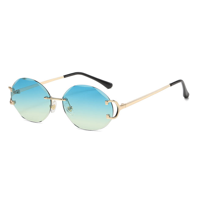 (6 PACK) Wholesale Sunglasses 2023 - BulkSunglassesWholesale.com - Gold Frame Green Yellow Hover Image