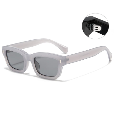 (6 PACK) Wholesale Sunglasses Vintage Rivet Small Women 2023 - BulkSunglassesWholesale.com - Grey Frame Black Grey