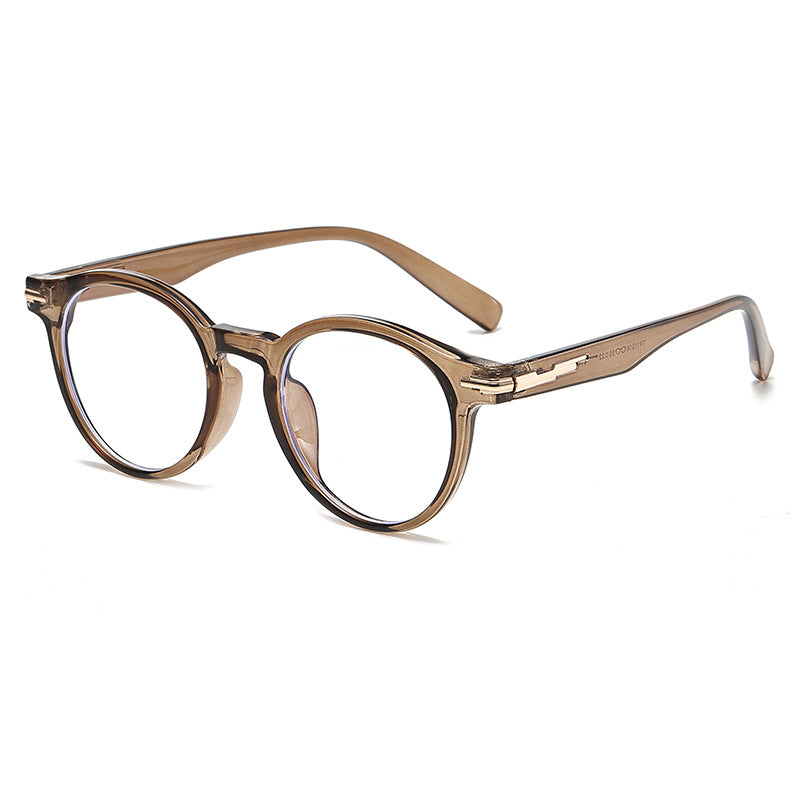 (6 PACK) Wholesale Sunglasses Fashion Korean TR New Arrival Oversized Rivet 2024 - BulkSunglassesWholesale.com - Clear Tea Frame