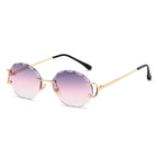 (6 PACK) Wholesale Sunglasses 2023 - BulkSunglassesWholesale.com - Gold Frame Purple Pink White