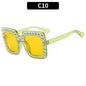 (6 PACK) Wholesale Sunglasses Square Unique Women 2023 - BulkSunglassesWholesale.com - Green Frame Yellow Lens