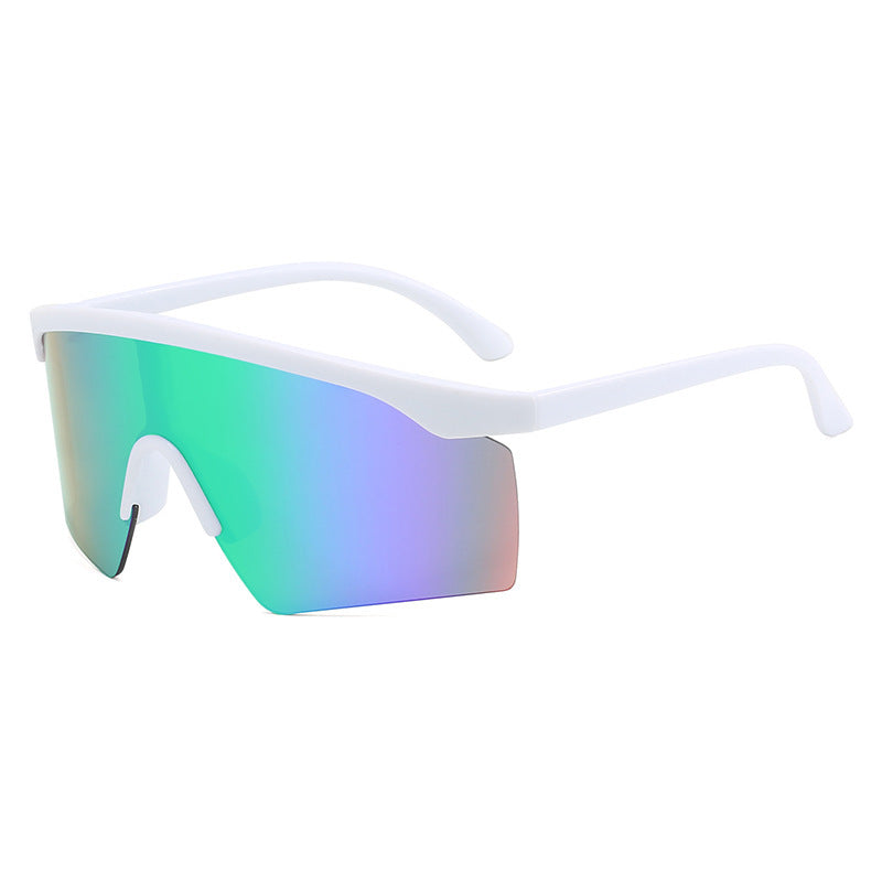 (12 PACK) Wholesale Sports Sunglasses New Arrival Sport Outdoor Unique Kids Cycling 2023 - BulkSunglassesWholesale.com - White Frame Green Mirrored