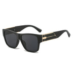 (6 PACK) Wholesale Sunglasses New Arrival Fashion Metal Men Unique Trendy Women 2024 - BulkSunglassesWholesale.com - Black Frame Black Lens