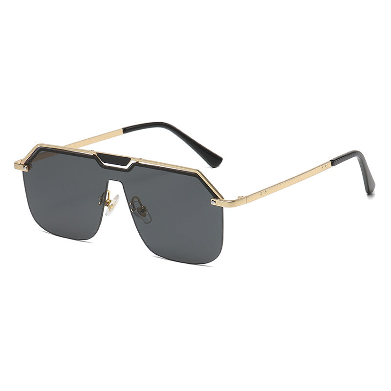 (6 PACK) Wholesale Sunglasses 2023 - BulkSunglassesWholesale.com - Gold Frame Black Grey