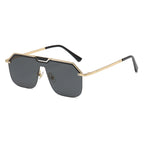 (6 PACK) Wholesale Sunglasses 2023 - BulkSunglassesWholesale.com - Gold Frame Black Grey
