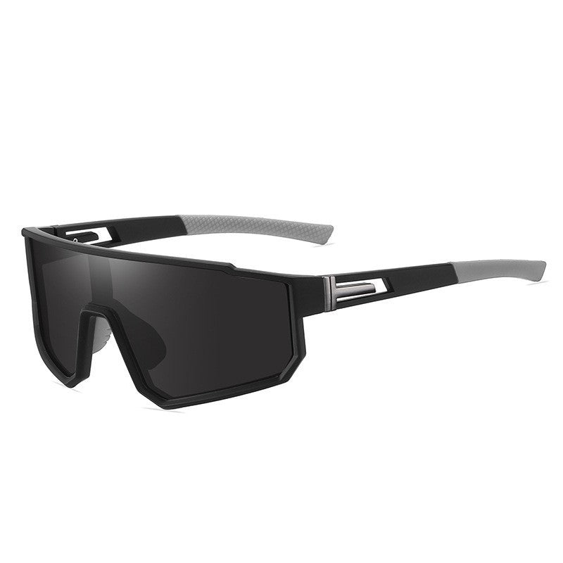 (12 PACK) Wholesale Sports Sunglasses New Arrival Sport Fashion Polarized One Piece Cycling Outdoor 2024 - BulkSunglassesWholesale.com - Black Frame Black Black Lens