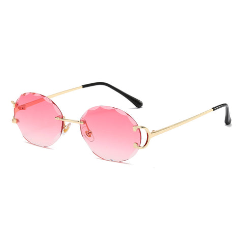 (6 PACK) Wholesale Sunglasses 2023 - BulkSunglassesWholesale.com - Gold Frame Gradient Pink