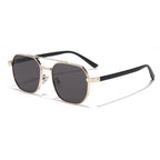(6 PACK) Wholesale Sunglasses New Arrival Metal Double Bridge Men Oversized Women 2023 - BulkSunglassesWholesale.com - Gold Frame Black Black Lens Gradient