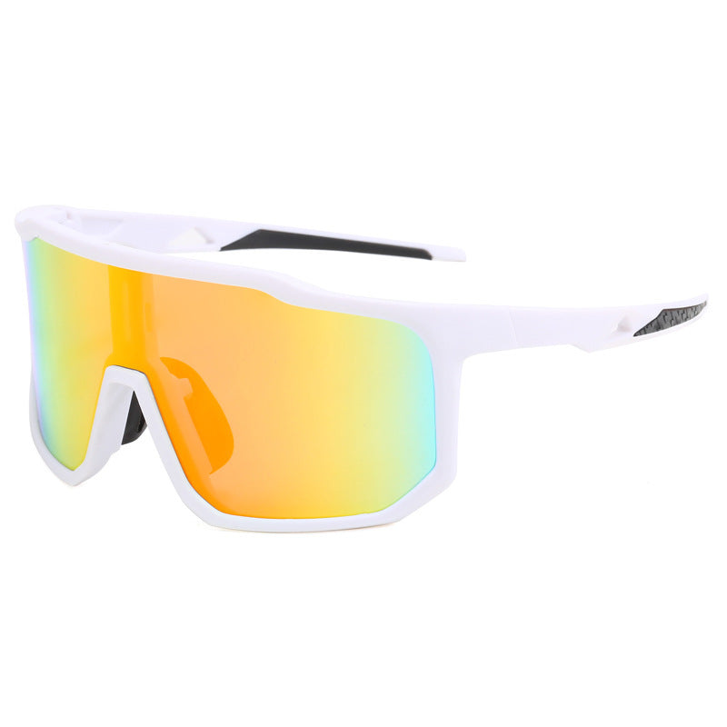 (12 PACK) Wholesale Sports Sunglasses Unisex Outdoor Sport Cycling Oversized New Arrival 2023 - BulkSunglassesWholesale.com - White Frame Red Mirrored