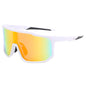 (12 PACK) Wholesale Sports Sunglasses Unisex Outdoor Sport Cycling Oversized New Arrival 2023 - BulkSunglassesWholesale.com - White Frame Red Mirrored