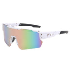 (12 PACK) Wholesale Sports Sunglasses New Arrival Outdoor Sport Cycling Fashion 2023 - BulkSunglassesWholesale.com - White Frame Pink Mirrored
