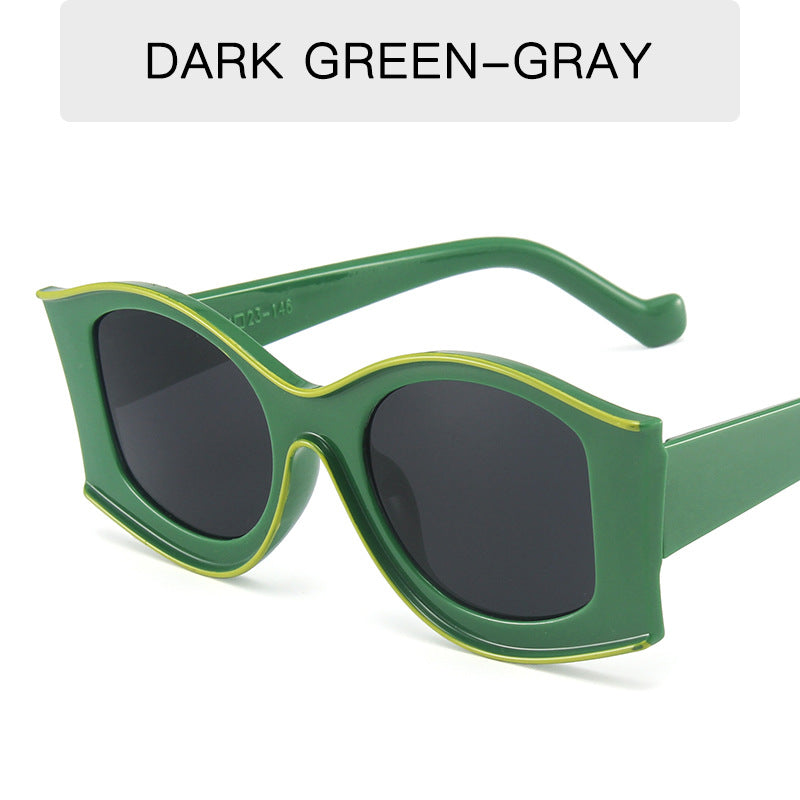 (12) PACK Wholesale Sunglasses 2023 - BulkSunglassesWholesale.com - Dark Green Frame Black Lens