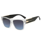 (6 PACK) Wholesale Sunglasses New Arrival Fashion Metal Men Unique Trendy Women 2024 - BulkSunglassesWholesale.com - Transparent Frame Grey Blue Lens