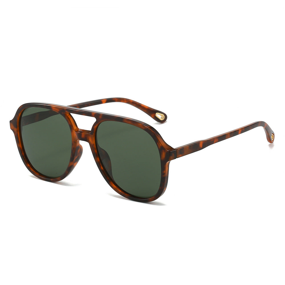 (6 PACK) Wholesale Sunglasses Polarized Unisex Classic Aviator Aviator 2024 - BulkSunglassesWholesale.com - Leopard Print Frame Green Lens