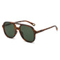 (6 PACK) Wholesale Sunglasses Polarized Unisex Classic Aviator Aviator 2024 - BulkSunglassesWholesale.com - Leopard Print Frame Green Lens