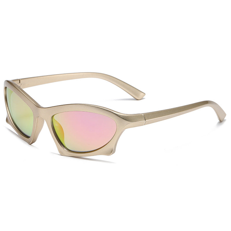(12 PACK) Wholesale Sunglasses 2023 - BulkSunglassesWholesale.com - Gold Pink Mirrored