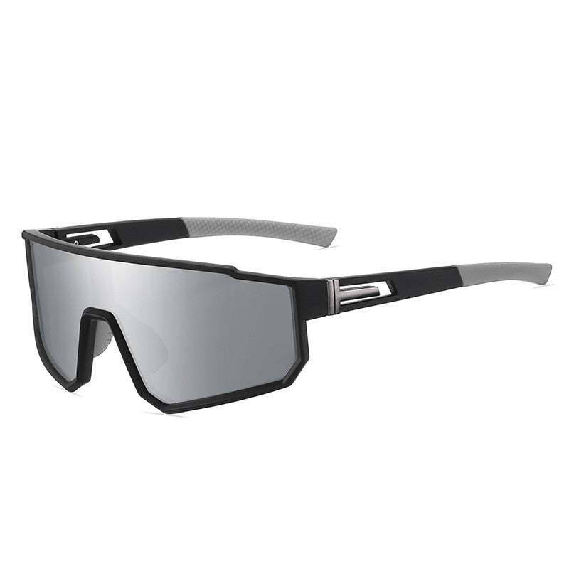 (12 PACK) Wholesale Sports Sunglasses New Arrival Sport Fashion Polarized One Piece Cycling Outdoor 2024 - BulkSunglassesWholesale.com - Black Frame Mirrored Mirrored