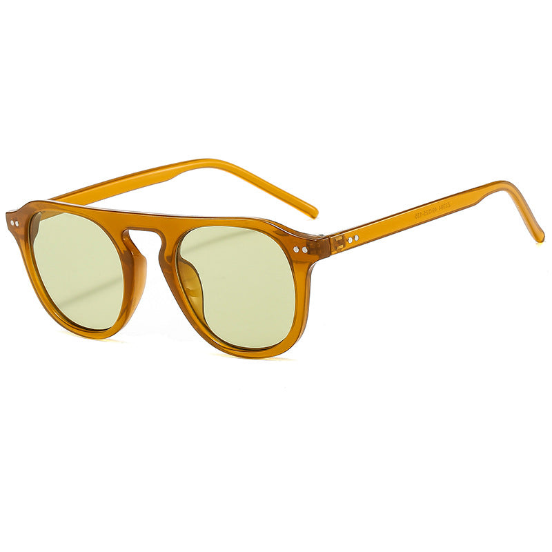 (6 PACK) Wholesale Sunglasses Fashion New Arrival Rivet Street Women Trendy 2023 - BulkSunglassesWholesale.com - Clear Orange Green Lens