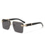 (6 PACK) Wholesale Sunglasses Double Bridge Cut Edge Rimless Women Square New Arrival Trendy 2023 - BulkSunglassesWholesale.com - Black Gold Frame Black Black Lens Frame