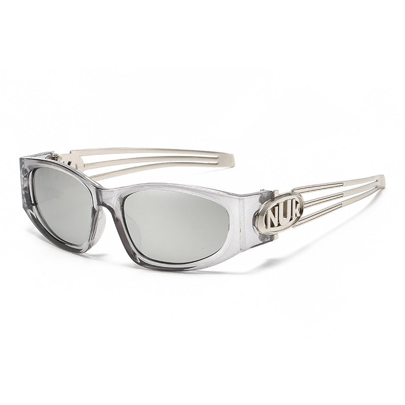 (6 PACK) Wholesale Sunglasses New Arrival Fashion Unique Hip Hop Trendy 2023 - BulkSunglassesWholesale.com - Clear Grey Frame Mirrored Lens