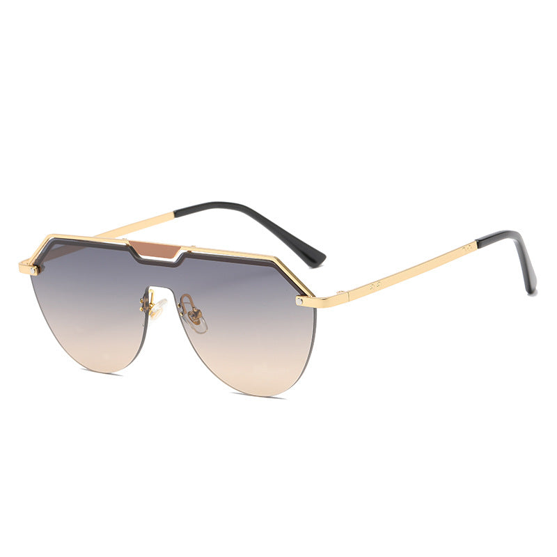 (6 PACK) Wholesale Sunglasses 2023 - BulkSunglassesWholesale.com - Gold Frame Grey Tea