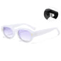 (6 PACK) Wholesale Sunglasses Vintage Small Women Men Fashion Rivet Oval Small 2023 - BulkSunglassesWholesale.com - White Frame Gradient Purple Frame