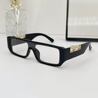 (6 PACK) Wholesale Sunglasses Small Vintage Square Trendy One Piece Unique 2024 - BulkSunglassesWholesale.com - Black Frame Clear Lens
