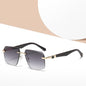 (6 PACK) Rimless Men Wood Wholesale Sunglasses 2022 M922301 - Bulk Sunglasses Wholesale