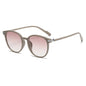 (6 PACK) Wholesale Sunglasses Fashion Korean Round Oversized Women Street Trendy 2024 - BulkSunglassesWholesale.com - Grey Tea Frame Gradient Pink Lens