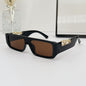 (6 PACK) Wholesale Sunglasses Small Vintage Square Trendy One Piece Unique 2024 - BulkSunglassesWholesale.com - Black Frame Tea Lens