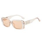 (6 PACK) Wholesale Sunglasses Fashion New Arrival Unique Street Trendy 2024 - BulkSunglassesWholesale.com - Champagne Frame Tea Lens