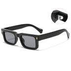 (6 PACK) Wholesale Sunglasses Men Vintage Small Women 2023 - BulkSunglassesWholesale.com - Shiny Black Frame Black Grey