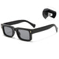 (6 PACK) Wholesale Sunglasses Men Vintage Small Women 2023 - BulkSunglassesWholesale.com - Shiny Black Frame Black Grey