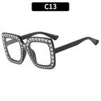 (6 PACK) Wholesale Sunglasses Kids Square Fashion 2023 - BulkSunglassesWholesale.com - Shiny Black Frame Clear Lens